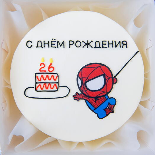 Бенто торт на День Рождения мужу, парню, мужчине, сыну - тортик спайдермен