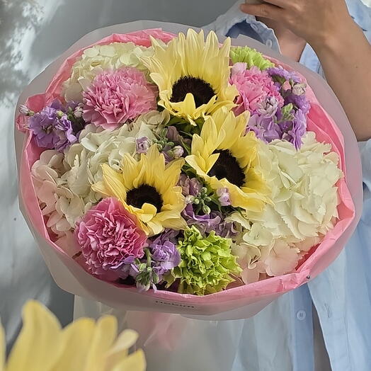 Летний букет с подсолнухами 💕