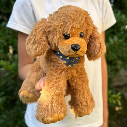 Мягкая игрушка плюшевая собака в бандане (1шт). Soft plush toy dog in bandana (1pc)