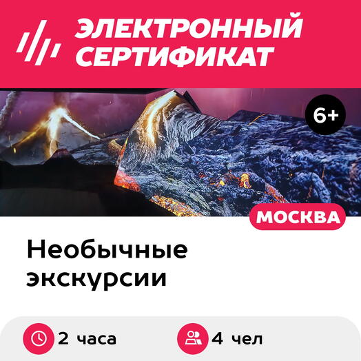 Подарочный сертификат Экскурсия В Тишине и Большая Страна, 2 взрослых и 2 детей, выходные (2 час)