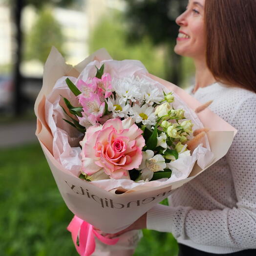 Букет с ажурной розой Мармелад