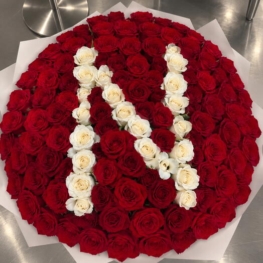 Rose Box With The "N" Letter (101pcs)