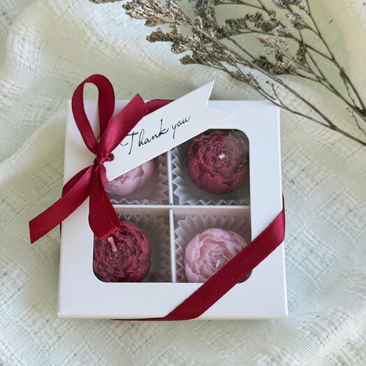 Подарочный набор свечей «Пионы», (4 шт., соевый воск)
