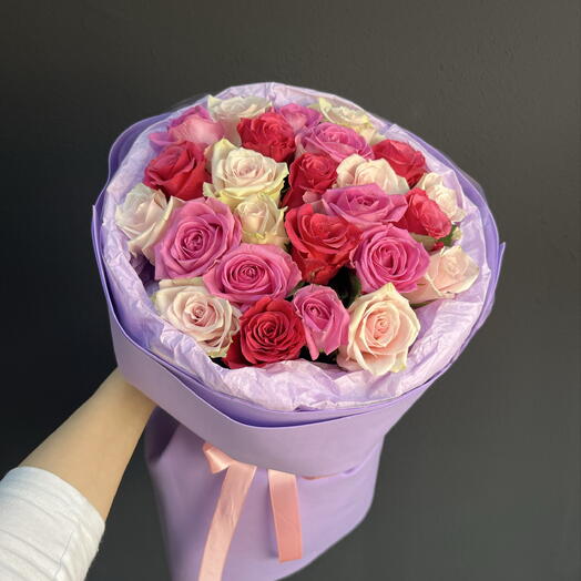 Розовый микс из кенийских розочек