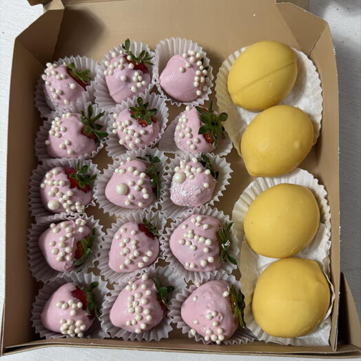 Набор корпусный  лимон 🍋 и клубника в шоколаде
