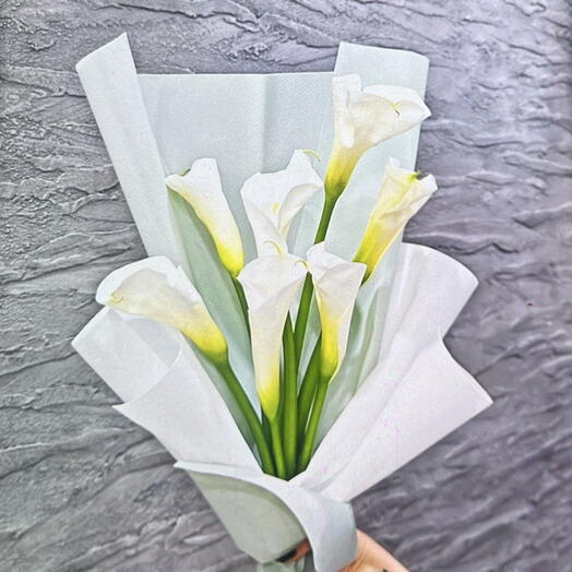 Белая калла 7шт в упаковке
