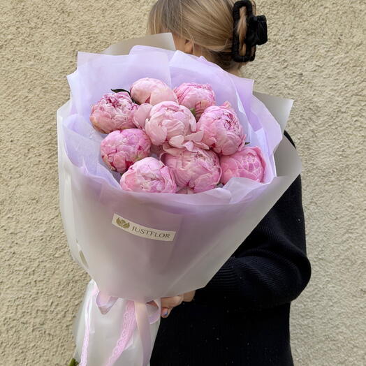 Монобукет пионов 9 штук 💞