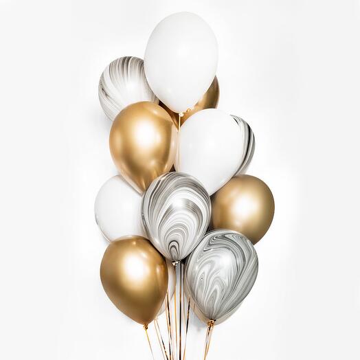 Globos inflados helio. Conjunto Bellini de 15 bolas