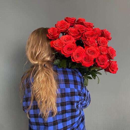 Bouquet of fiery roses