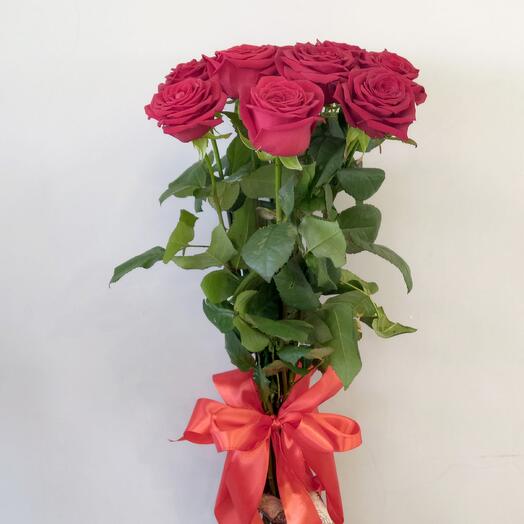 Rosas rojas Naomi 60 cm 9 piezas