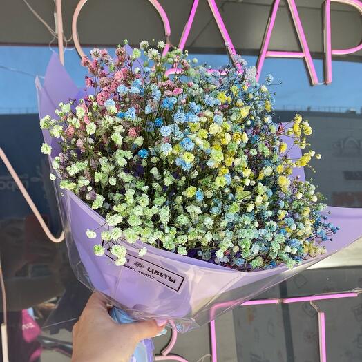 Bouquet of rainbow gypsophila