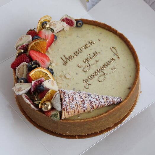 Tarta de queso con decoración de bayas