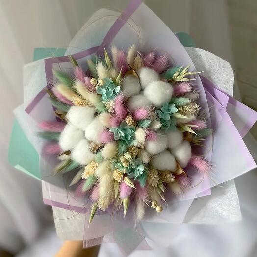 Букет сухоцветов Зефирка 🍭