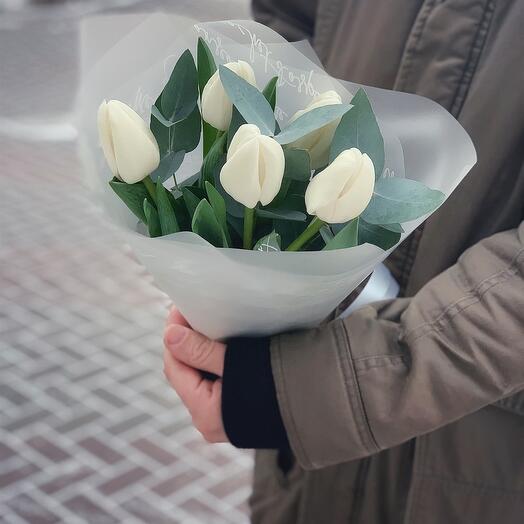 Тюльпан белый 5 шт