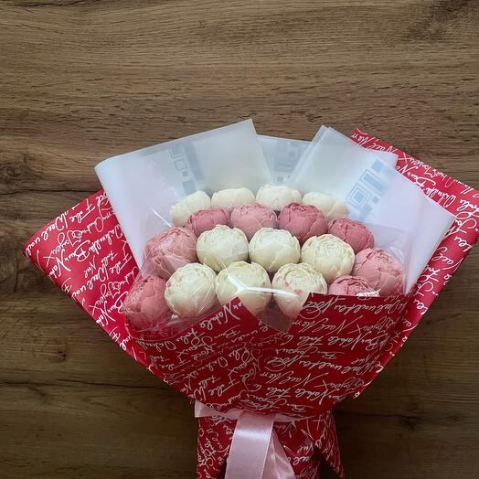 Букет из шоколадных пионов, 19 шт