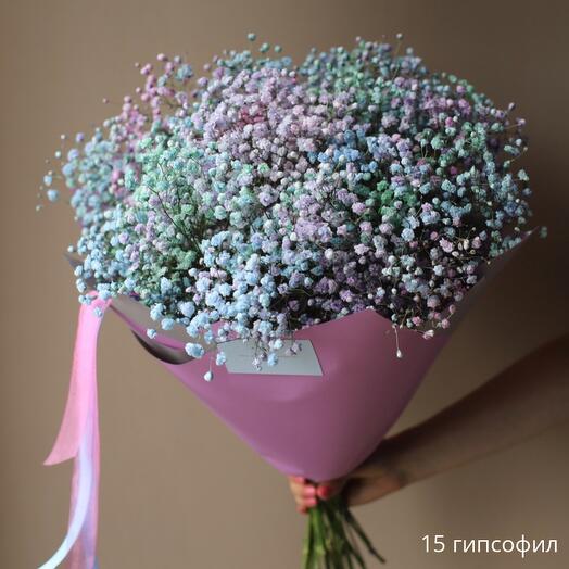 Букет из 15 радужных гипсофил