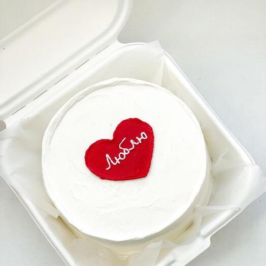 Бенто торт ванильный люблю сердце