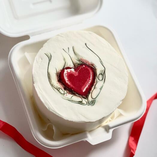 Бенто-торт Сетдце в руках