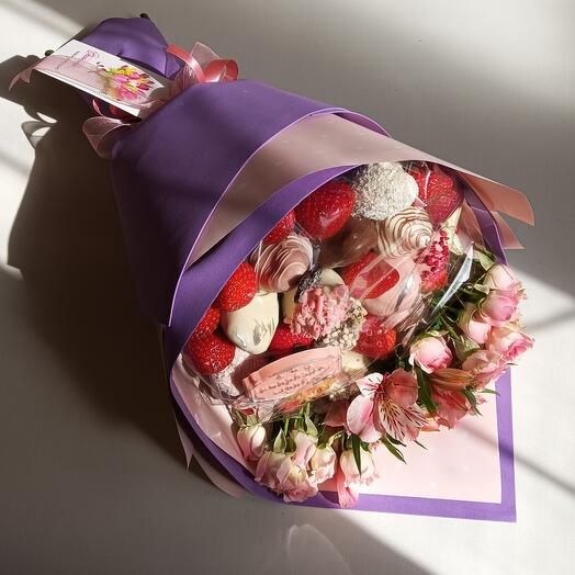 Disfrute de fresa y flor