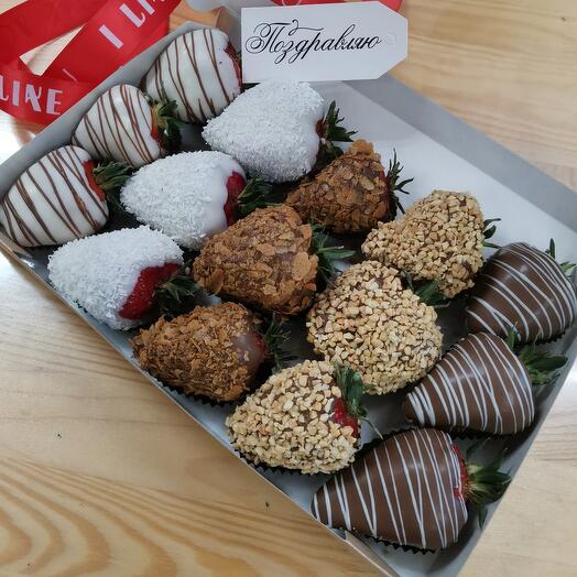 Caja de fresas en chocolate Callebaut 🍓