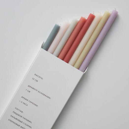 AROMATEPLO Mix 5 thin candles in a set of 8 pieces
