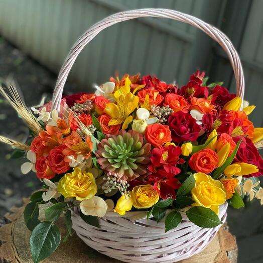 Basket with flowers