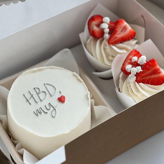 Бенто торт и капкейки на день рождения любимой девушке