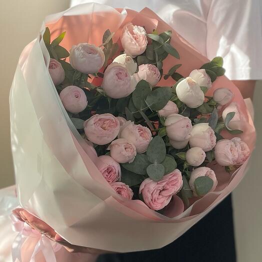 Букет с Мансфилдом и эвкалиптом