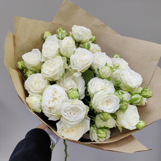 White bushy peony.bombastic roses 7 pieces