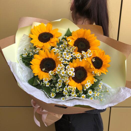 Букет с подсолнухами🌸