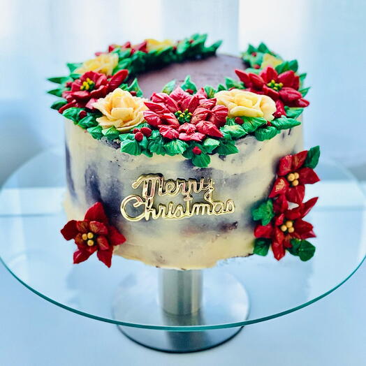 Christmas floral cake