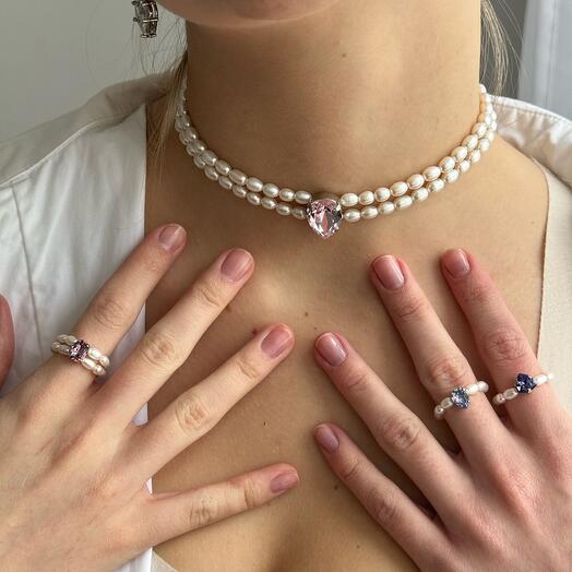 Колье с камнем Swarovski