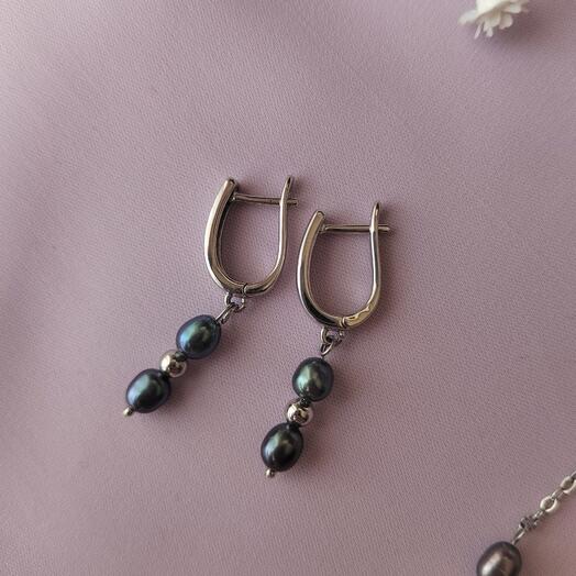 Серьги из чёрного жемчуга