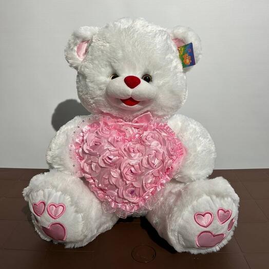 Мишка с розовым сердцем