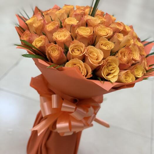 51 Orange Rose Bouquet