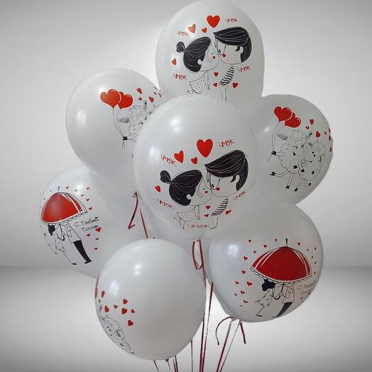 Balloons with the inscription "It's warm with you"