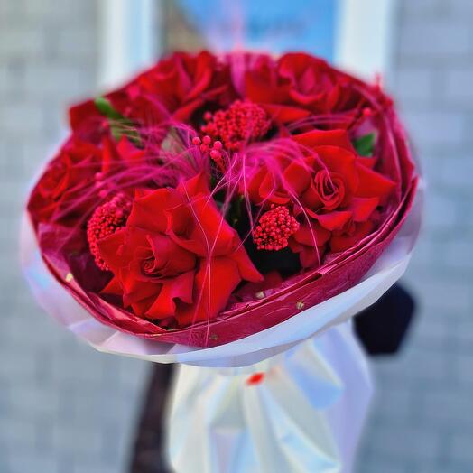 Bouquet of French red rose