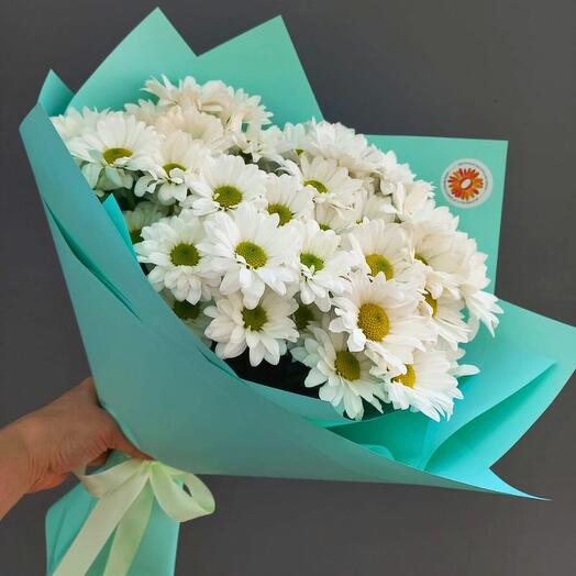 Букет белые хризантемы 7 шт от Оранж Алматы