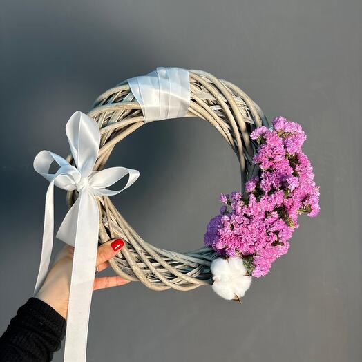 Праздничный весенне-летний венок с статицей хлопком и бантом на дверь👌🏻