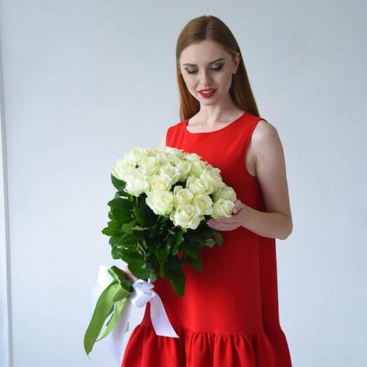 Роза  белая  60см