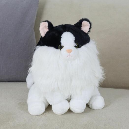 Мягкая игрушка Кот Мани для девочек и мальчиков / Плюшевая Кошка для детей KiDWoW черный 28см