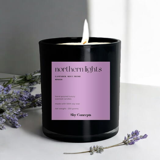 Northern Lights - Luxury Scented Candle (Black)