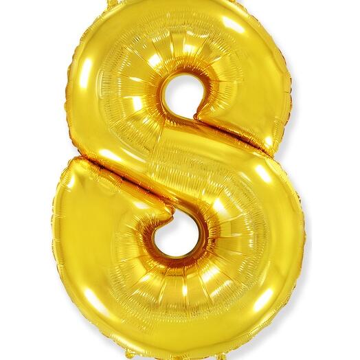 Шарик цифра 8 с гелием 1 метр