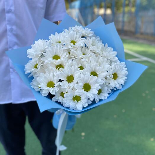 Букет из кустовых хризантем ромашковых