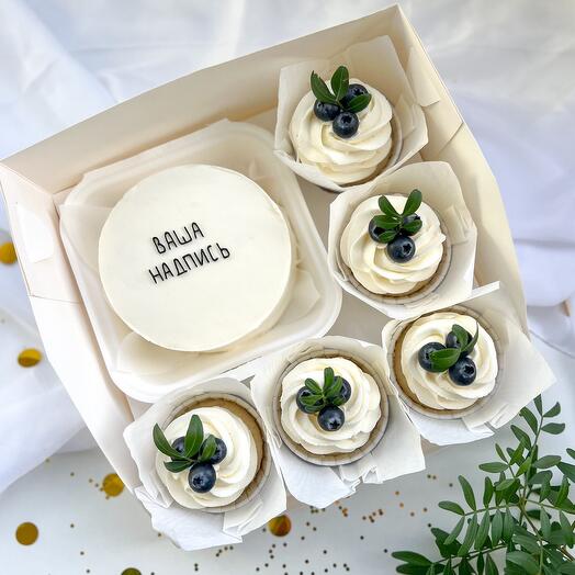 Набор Бенто-торт с капкейками большой набор с вашей надписью