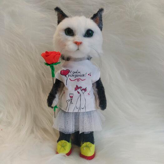 Кошка "С днём рождения"