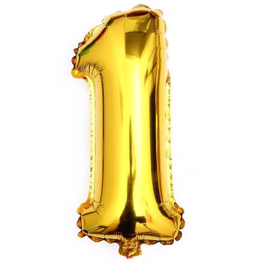 Фольгированный шар цифра «1» 102 см (40 дюймов) с гелием
