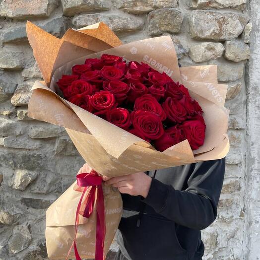 Букет к рафте розы