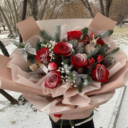 Новогодний букет с нобилисом