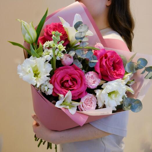 Ароматный букет N 33 с пионовидными розами🌹